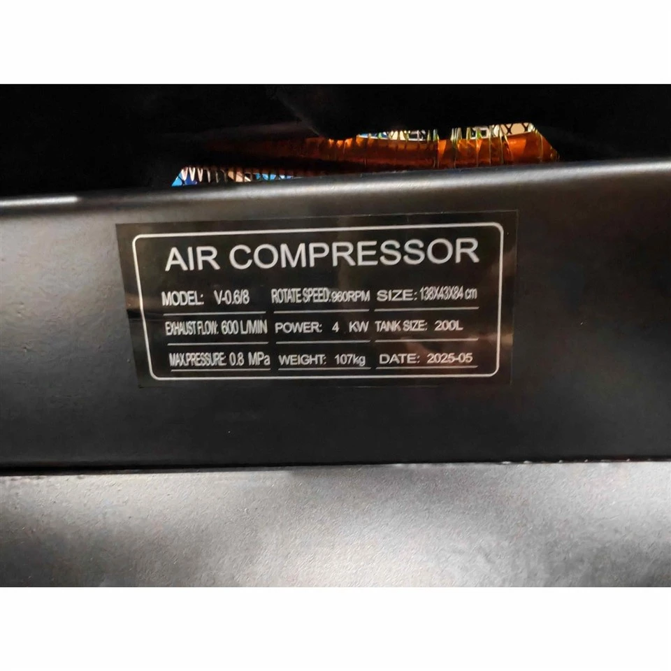 Air Compressor V-0.6/8-200L 2 Piston 220V 4KW 5.5HP Aluminium Wire best